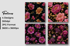 Pink Glitter Flowers Digital Papers Product Image 3