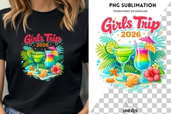 Girls Trip 2026 PNG | Beach Vacation Shirt Design | Tropical Product Image 1