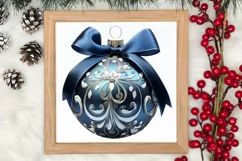 Blue Christmas Ornaments Clipart, Christmas PNG Product Image 3