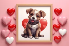 Cute Valentine Dog Clipart, Valentines Day Dog Clipart Product Image 3