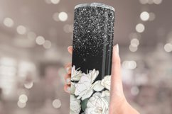 Glitter Tumbler Sublimation. White Roses Tumbler Wrap 20oz Product Image 3