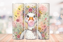 Coquette Bubblegum Goose 20 OZ Skinny Tumbler Wrap PNG. Product Image 3