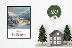 Christmas Village Greeting Cards, Winter Village Card Design Product Image 3