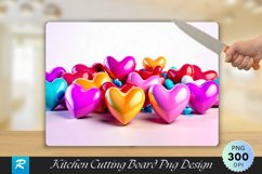 3D Colorful Heart Cutting Board Sublimation Design Product Image 1