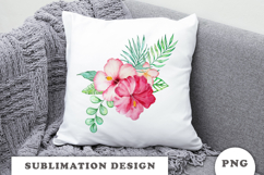 Watercolor Tropical Flowers Bouquet png Product Image 3