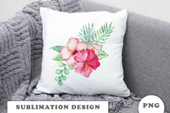 Watercolor Tropical Flowers Bouquet png Product Image 3