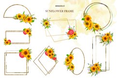 Watercolor sunflower frame clipart Boho sunflower bouquet Product Image 4