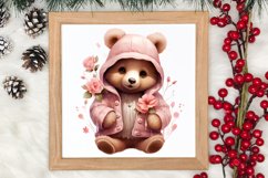 Cute Pink Christmas Animals Clipart Sublimation Product Image 3
