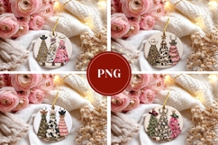 Rustic Christmas Tree Round Ornament Template Product Image 3
