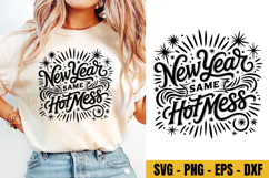 New Year Hot Mess, New Years svg, 2026 Svg, New Year Shirt Product Image 1