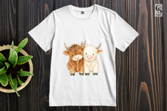 Cute Highland Cow Pair Clipart Sublimation PNG Product Image 3