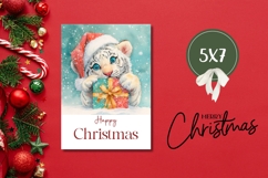 Cute Christmas Tiger Greeting Card, Winter Greeting Card Product Image 3