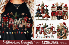 Preppy Rustic Christmas Patchwork Sublimation Designs Product Image 1
