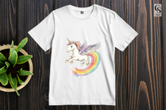 Rainbow Pegasus Unicorn Clipart Sublimation PNG Product Image 3