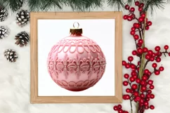 Pink Christmas Crochet Clipart, Christmas PNG Product Image 3
