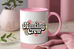 Retro Easter Egg Hunting Crew Design With Bunnies And Flower Product Image 3
