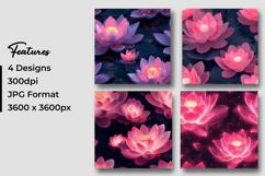 Pink Glowing Flowers Digital Papers Product Image 3