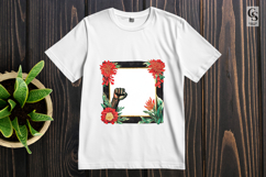 Raised Fist Floral Frame Border Clipart Sublimation PNG Product Image 2