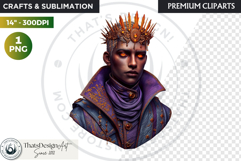Fantasy Ruler Clipart PNG, Fantasy King &amp; Queen Portrait Product Image 1