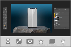 Phone Mockup on Stone Surface Product Image 3