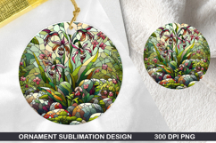 Flower Stained Glass Ornament PNG, Digital Download File Product Image 1