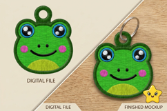 Cute Frog Keychain Embroidery Design Product Image 1