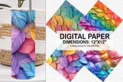 Rainbow 3D leaves Seamless Digital Paper Product Image 1