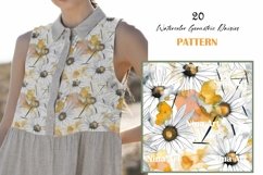 Seamless Watercolor Boho Flower Digital Paper Product Image 3