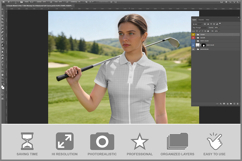 Polo T-shirt On A Manicured Golf Cou Product Image 2