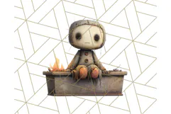 Creepy Dolls Clipart PNG Haunted Toy Characters Product Image 3