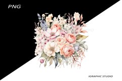 Watercolor Pastel Flowers Clipart, Wedding Flowers Clipart Product Image 1