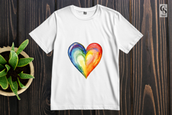 Watercolor Rainbow Heart Clipart Sublimation PNG Product Image 3