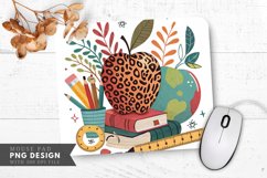 Leopard Spot Apple with Educational Flair Mouse Pad PNG Product Image 1
