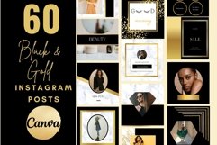 Black Gold Instagram Templates. 60 unique Canva Templates fo Product Image 1