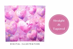 Watercolor Hearts Tumbler Design, Valentine's Day Tumbler Product Image 3