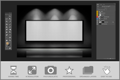 Horizontal Billboard Mockup on a Wall Product Image 3