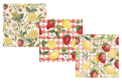Strawberry Lemon Shabby Digital Paper, Seamless Pattern Product Image 3