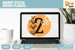 Burnt Petal Boho Floral Monogram Product Image 1
