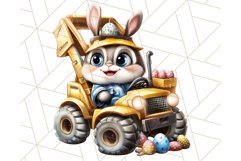 Pastel Easter Construction Clipart, Bunny Truck PNG Product Image 3