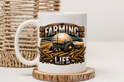 Farming Life PNG, Vintage Tractor &amp; Wheat Sublimation Design Product Image 3