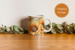 Watercolor Sunflowers Mug Sublimation Design, Fall Mug Product Image 3