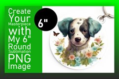 Watercolor Dog Keychain &amp; Flower Product Image 1