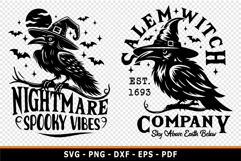 Halloween Witches SVG T Shirt Designs, Raven SVG Cut Files Product Image 3