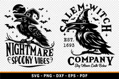Halloween Witches SVG T Shirt Designs, Raven SVG Cut Files Product Image 3