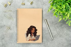 Boss Lady Illustration, Girl with Laptop, Boss Mama Clipart Product Image 3