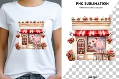 Watercolor Valentine shop png design for T-shirts Product Image 3