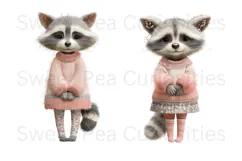 Raccoon, Shabby Chic, Ephemera, PNG, Clipart Product Image 3