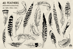 Feathers line art collection Svg Png Eps Product Image 3