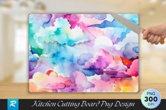 Multicolor Clouds Cutting Board Sublimation Design Product Image 1