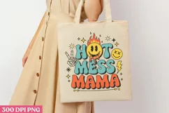 Hot mess mama PNG, Retro Mama Sublimation PNG Product Image 3